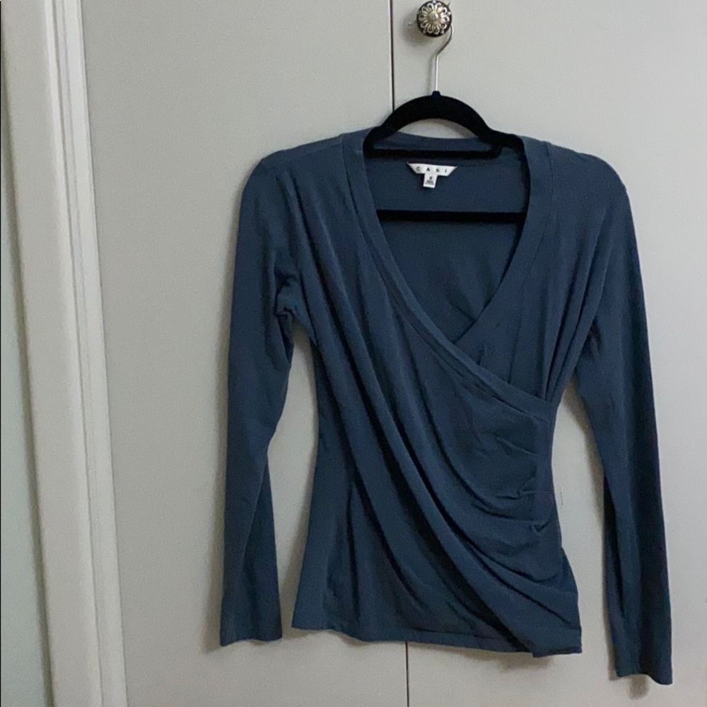 CAbi Blue Knit Top